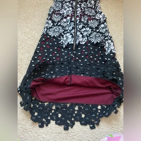 Floral Black and White Sleeveless Dress US 6 - Picture 5 of 10